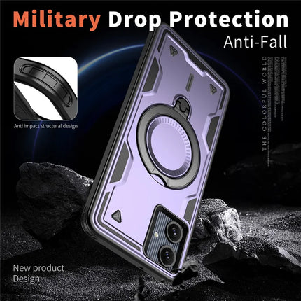 For Samsung Galaxy A06 Case Compatible with MagSafe Military Protection PC+TPU Kickstand Phone Cover