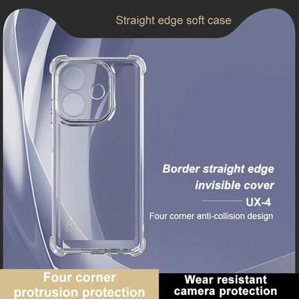 IMAK UX-4 Series Clear Phone Case for Oppo A3x 5G (India)  /  A3x 4G  /  A60 5G  /  A3 5G  /  A40 4G  /  A40M 4G Four Corner Shockproof TPU Back Cover