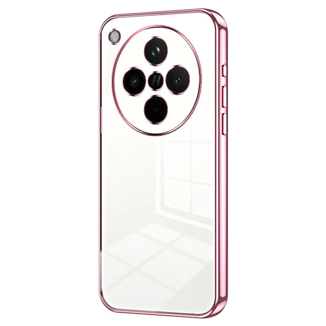 For Oppo Find X8 5G Case Electroplating Frame Soft TPU Phone Cover - Pink