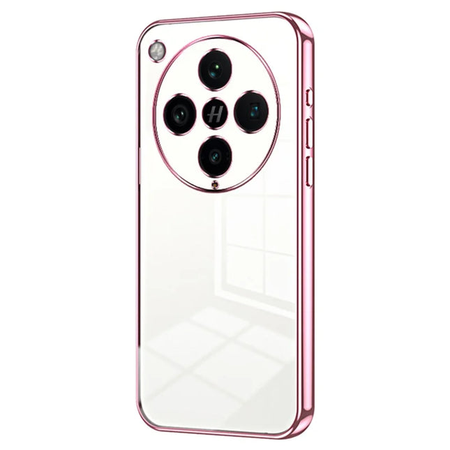 For Oppo Find X8 Pro 5G Case Electroplating Frame Soft TPU Phone Cover - Pink