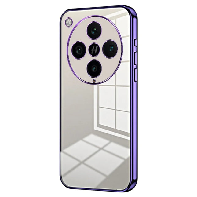 For Oppo Find X8 Pro 5G Case Electroplating Frame Soft TPU Phone Cover - Purple