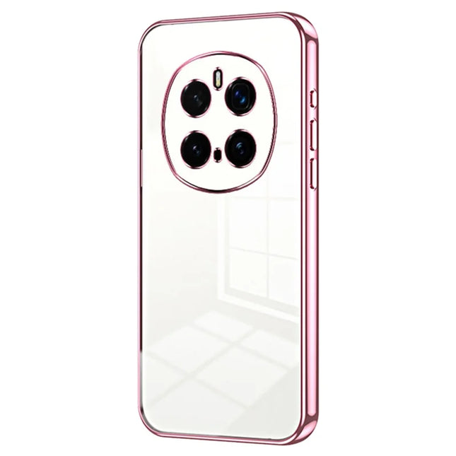 For Honor Magic7 Pro 5G Case Electroplating Frame Soft TPU Phone Cover - Pink