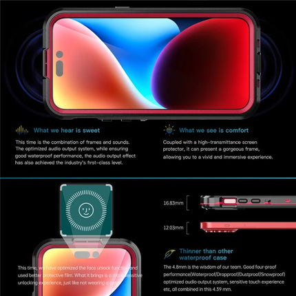 REDPEPPER Dot+ Series For iPhone 15 Pro Max Phone Case Compatible with MagSafe IP68 Waterproof Clear Phone Cover