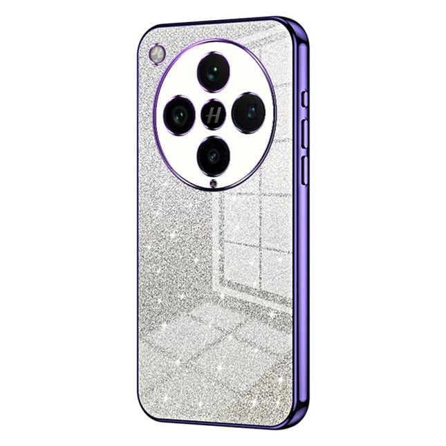 For Oppo Find X8 Pro 5G Case Electroplating Gradient Glitter TPU Phone Cover - Purple