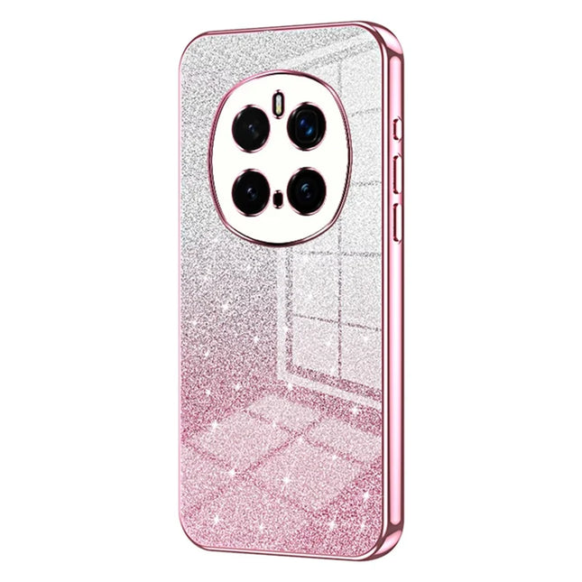 For Honor Magic7 Pro 5G Case Electroplating Gradient Glitter TPU Phone Cover - Pink