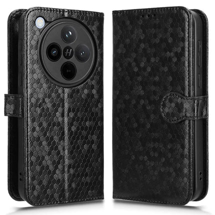 For Oppo Find X8 5G Wallet Case Dot Pattern Imprint PU Leather Phone Cover - Black