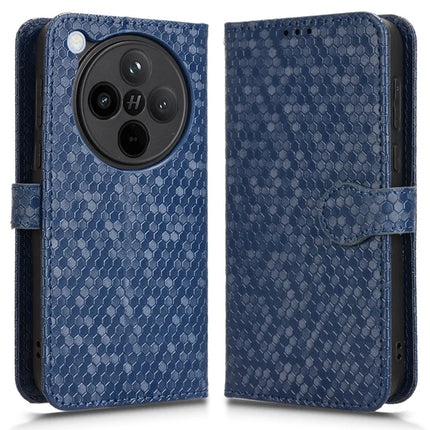 For Oppo Find X8 5G Wallet Case Dot Pattern Imprint PU Leather Phone Cover - Dark Blue