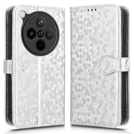 For Oppo Find X8 5G Wallet Case Dot Pattern Imprint PU Leather Phone Cover - Silver