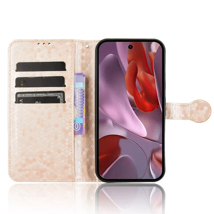 For Google Pixel 9a Wallet Case Dot Pattern Imprint PU Leather Phone Cover