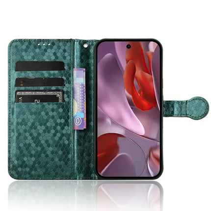 For Google Pixel 9a Wallet Case Dot Pattern Imprint PU Leather Phone Cover