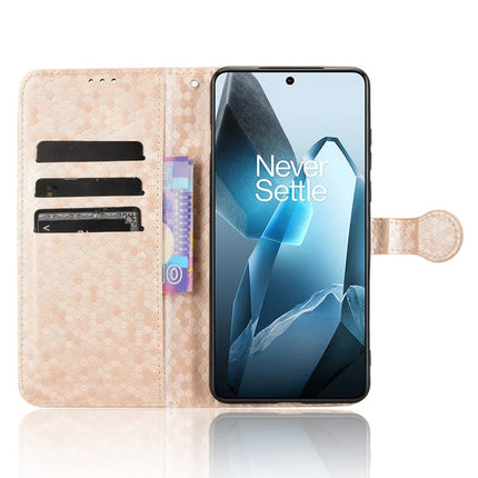 For OnePlus 13 Wallet Case Dot Pattern Imprint PU Leather Phone Cover