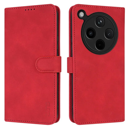 AZNS For Oppo Find X8 5G Case PU Leather Wallet Phone Cover - Red