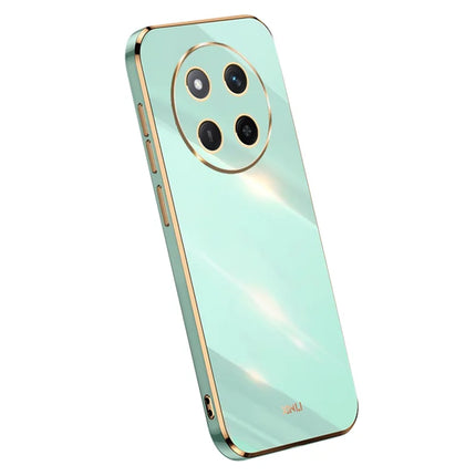 XINLI For Honor X60 Pro 5G Case TPU Phone Cover with Electroplating Frame - Cyan