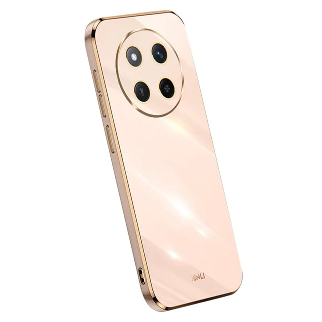XINLI For Honor X60 Pro 5G Case TPU Phone Cover with Electroplating Frame - Pink