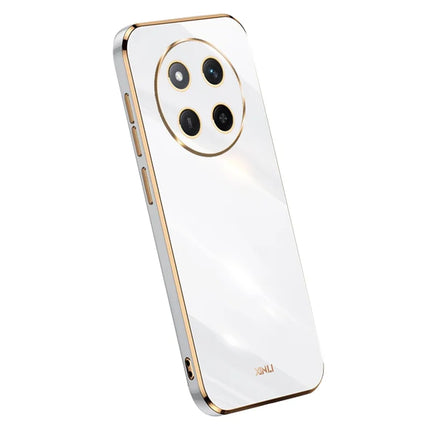 XINLI For Honor X60 Pro 5G Case TPU Phone Cover with Electroplating Frame - White