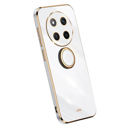 XINLI For Honor X60 Pro 5G Case Ring Kickstand Electroplating TPU Phone Cover - White