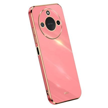 XINLI For Honor X60 5G Case TPU Phone Cover with Electroplating Frame - Red