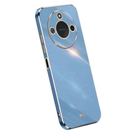 XINLI For Honor X60 5G Case TPU Phone Cover with Electroplating Frame - Blue