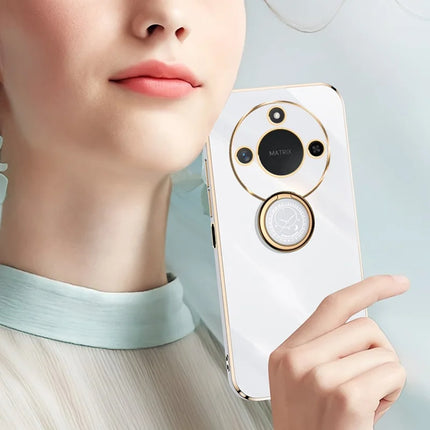XINLI For Honor X60 5G Case Ring Kickstand Electroplating TPU Phone Cover