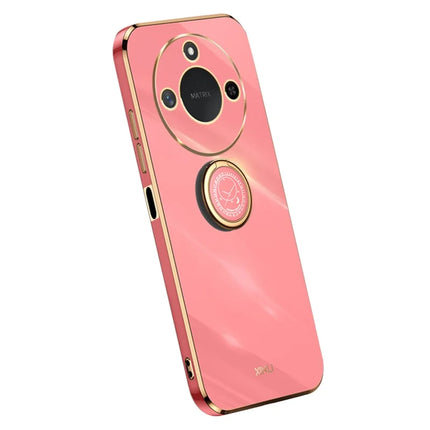 XINLI For Honor X60 5G Case Ring Kickstand Electroplating TPU Phone Cover - Red