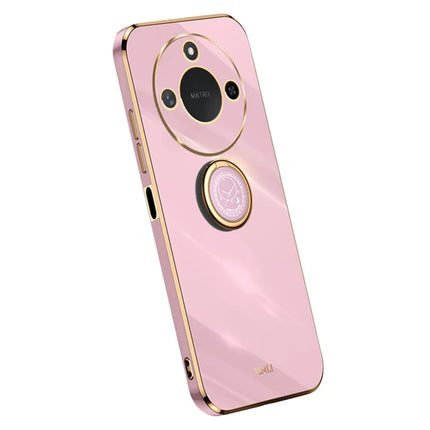 XINLI For Honor X60 5G Case Ring Kickstand Electroplating TPU Phone Cover - Purple