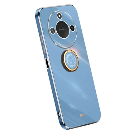 XINLI For Honor X60 5G Case Ring Kickstand Electroplating TPU Phone Cover - Blue