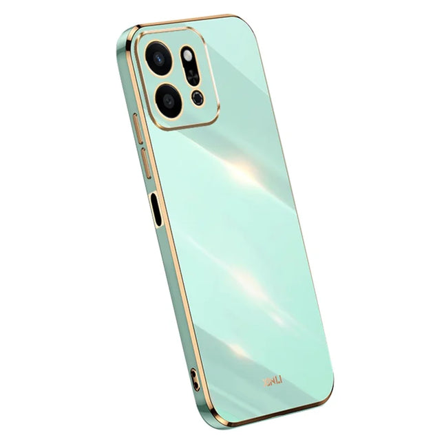 XINLI For Honor Play 9T Case TPU Phone Cover with Electroplating Frame - Cyan