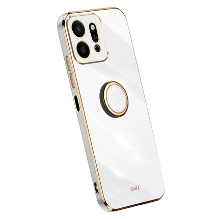 XINLI For Honor Play 9T Case Ring Kickstand Electroplating TPU Phone Cover - White
