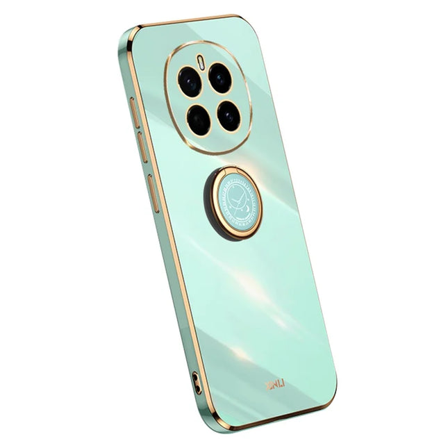 XINLI For Honor Magic7 5G Case Ring Kickstand Electroplating TPU Phone Cover - Cyan