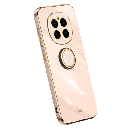 XINLI For Honor Magic7 5G Case Ring Kickstand Electroplating TPU Phone Cover - Pink