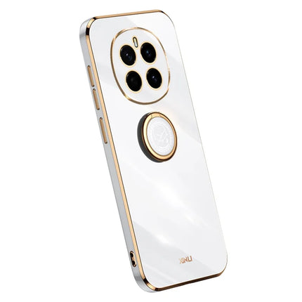 XINLI For Honor Magic7 5G Case Ring Kickstand Electroplating TPU Phone Cover - White