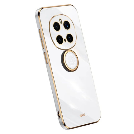 XINLI For Honor Magic7 Pro 5G Case Ring Kickstand Electroplating TPU Phone Cover - White