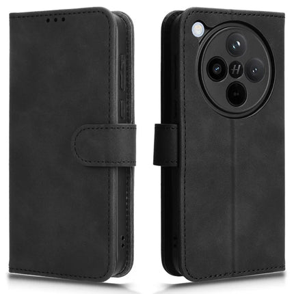 For Oppo Find X8 5G Leather Case Skin-Feel Anti-Drop Wallet Flip Phone Cover - Black