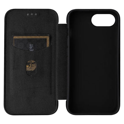 For iPhone 16e Case Carbon Fiber Texture Drop-Proof PU Leather Phone Cover
