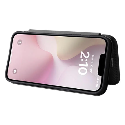 For iPhone 16e Case Carbon Fiber Texture Drop-Proof PU Leather Phone Cover