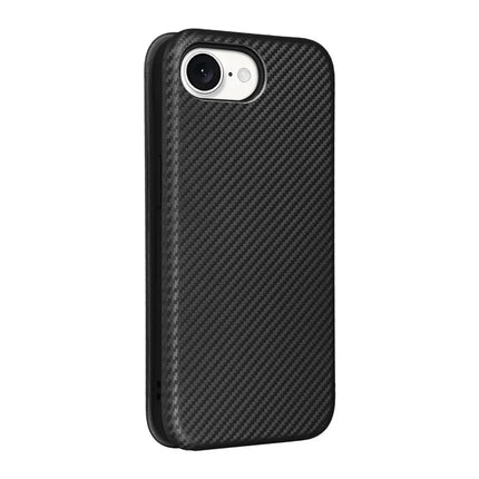 For iPhone 16e Case Carbon Fiber Texture Drop-Proof PU Leather Phone Cover