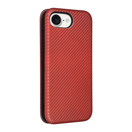 For iPhone 16e Case Carbon Fiber Texture Drop-Proof PU Leather Phone Cover