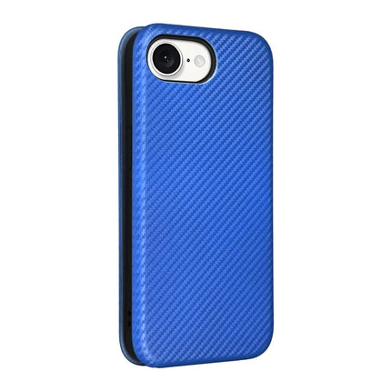 For iPhone 16e Case Carbon Fiber Texture Drop-Proof PU Leather Phone Cover