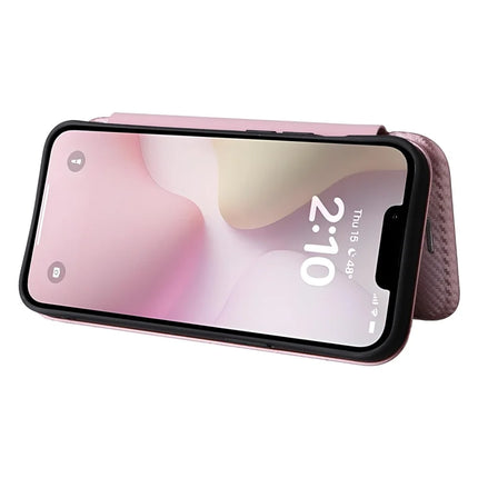 For iPhone 16e Case Carbon Fiber Texture Drop-Proof PU Leather Phone Cover