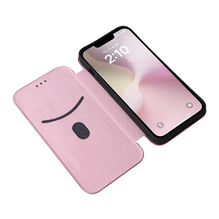 For iPhone 16e Case Carbon Fiber Texture Drop-Proof PU Leather Phone Cover