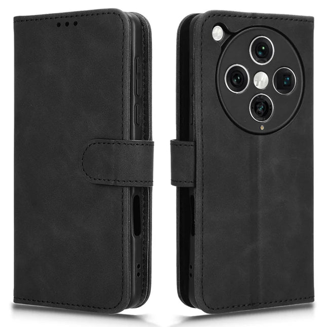 For Oppo Find X8 Pro 5G Leather Case Skin-Feel Anti-Drop Wallet Flip Phone Cover - Black
