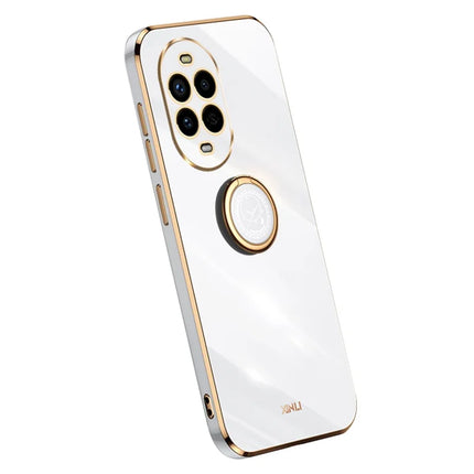 XINLI For Huawei nova 13 Pro 5G Case Ring Kickstand Electroplating TPU Phone Cover - White