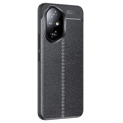 For Honor 300 Case Litchi Texture TPU Flexible Phone Cover, Black