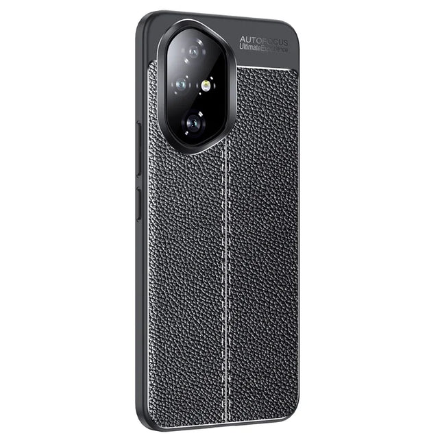 For Honor 300 Case Litchi Texture TPU Flexible Phone Cover, Black