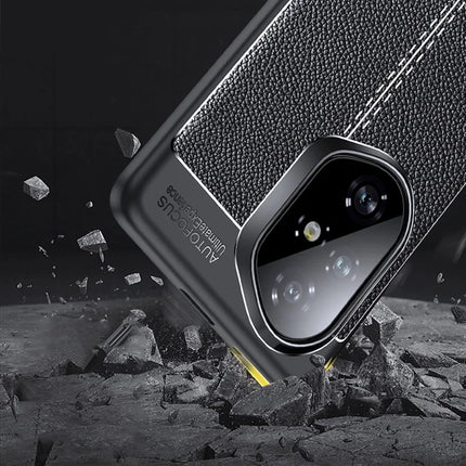 For Honor 300 Case Litchi Texture TPU Flexible Phone Cover, Black