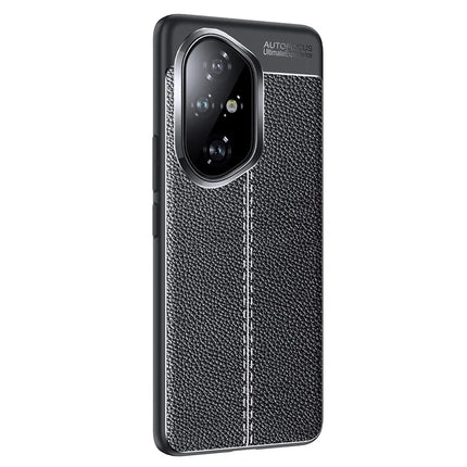 For Honor 300 Pro Case Litchi Texture TPU Flexible Phone Cover, Black