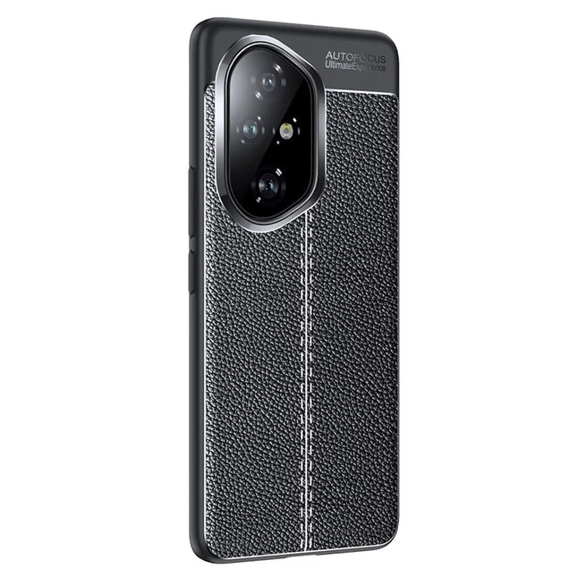 For Honor 300 Pro Case Litchi Texture TPU Flexible Phone Cover, Black