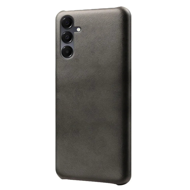For Samsung Galaxy A16 4G / 5G Case Calf Texture PU Leather Hard PC Protective Phone Cover - Black