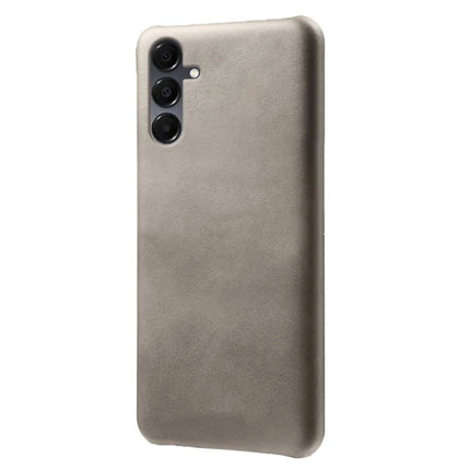 For Samsung Galaxy A16 4G / 5G Case Calf Texture PU Leather Hard PC Protective Phone Cover - Grey