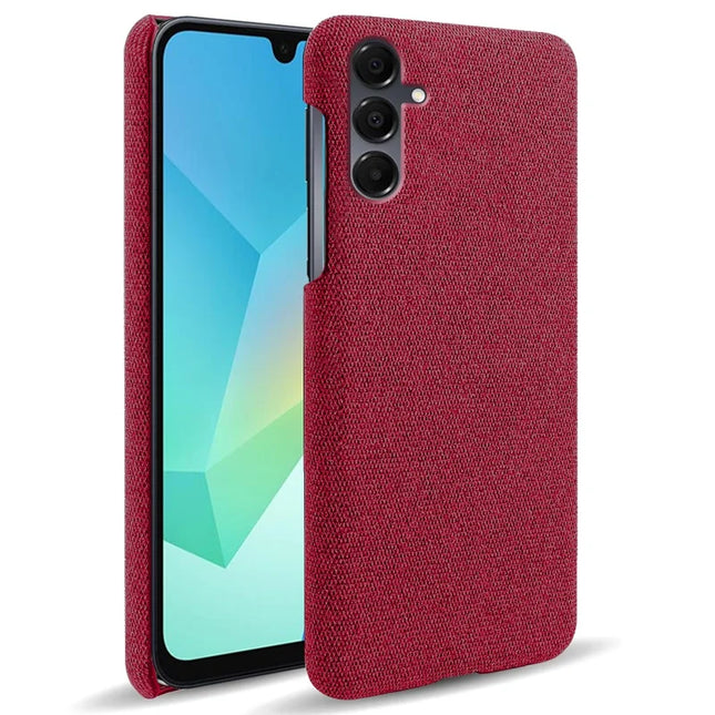 For Samsung Galaxy A16 4G / 5G Phone Case Cloth Texture Anti-Scratch Protective PC Back Cover - Red